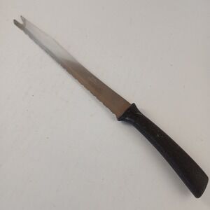 Quikut Serrated Bread Knife Fork Tip Retro 8" Blade Surgical Stainless USA